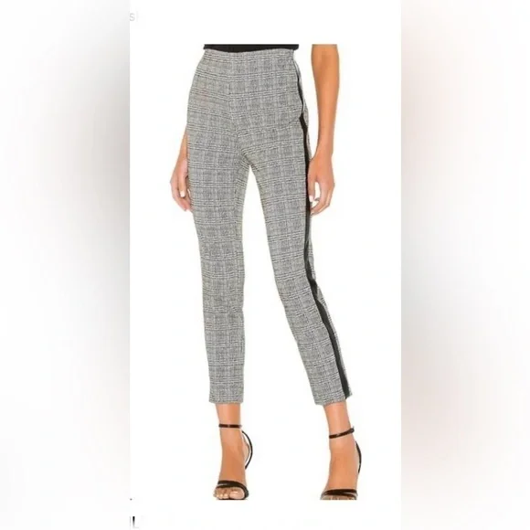 BAILEY 44 aubrey houndstooth plaid tuxedo pant in black and white size XS - Picture 2 of 14